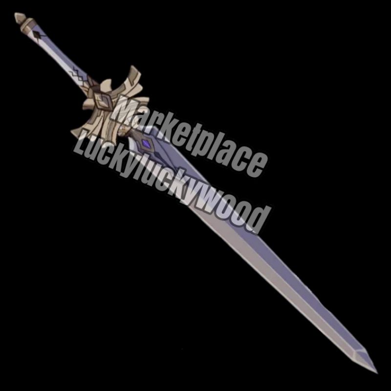 Mainan pedang kayu Harbinger of dawn cosplay anime Genshin impact