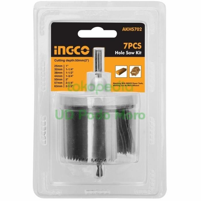 Ingco Mata Bor Hole Saw Kayu Set Kit 7 Pcs Akhs702 Hole Saw Drill Bit Kualitas Terbaik