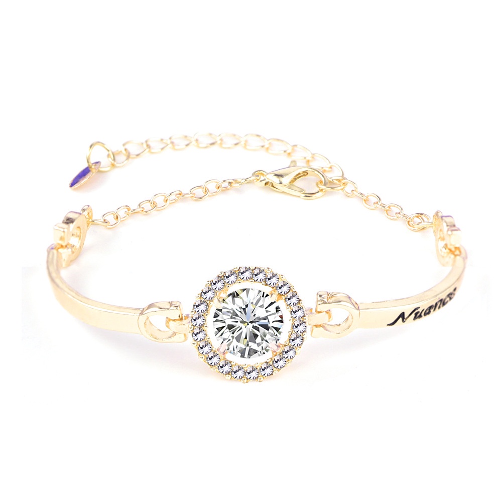 Gelang Rantai Bandul Desain Hatipanah Untuk Wanita | Gelang Zirkon | Gelang Warna Rose Gold | Aksesoris Wanita | Sendok Garpu Bahan Stainless Steel