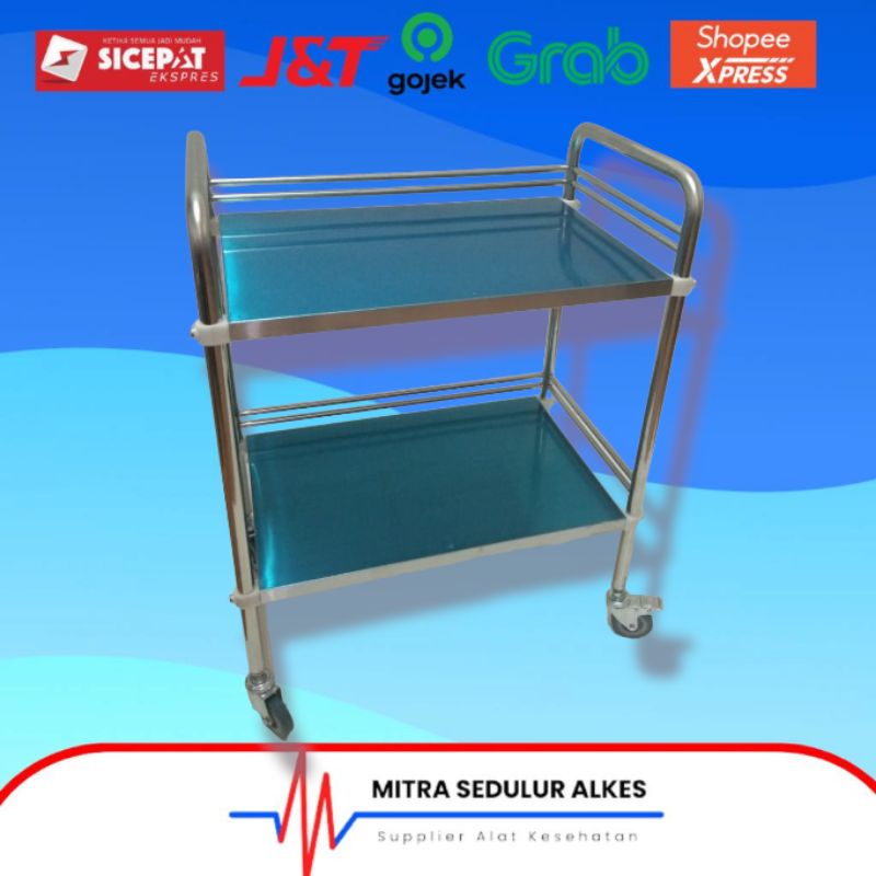 Trolley Instrument stainless steel 2 shaf Juara Trolly