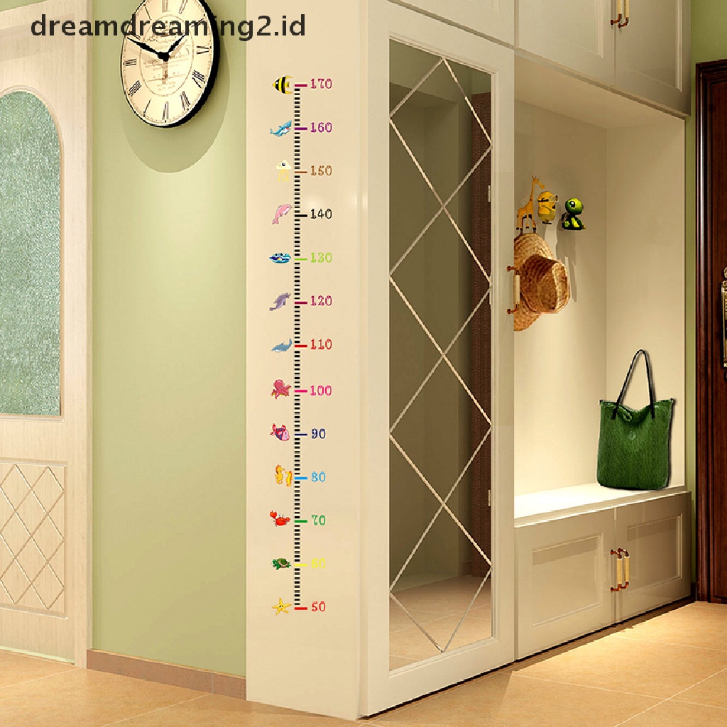 (dream) Heart wall er baby growth chart under sea animal Pengukur Tinggi Badan decal.