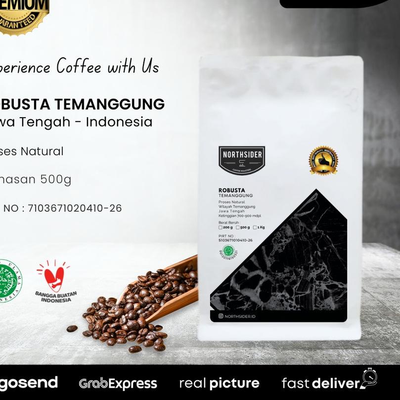 

✰ BIJI KOPI ROBUSTA TEMANGGUNG NATURAL - 500GR NORTHSIDER COFFEE ❁