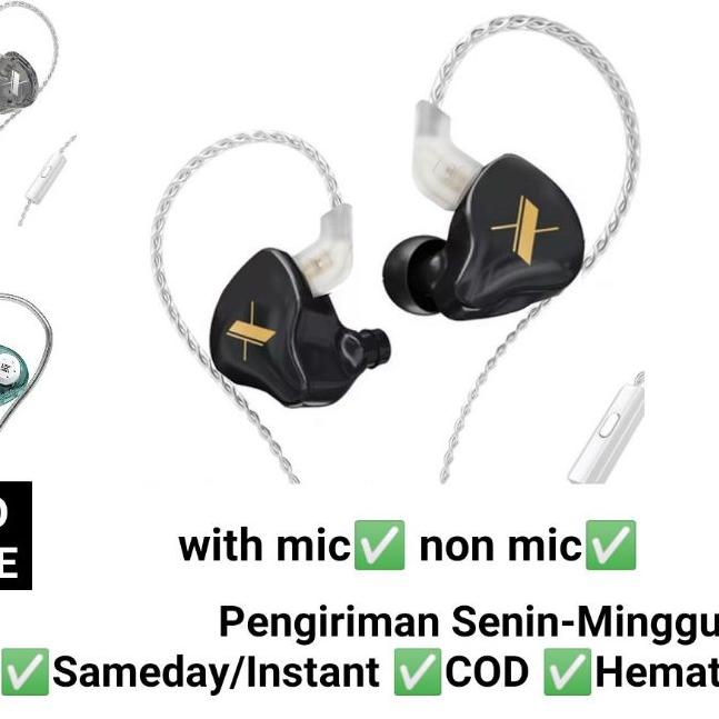 ✰ KZ EDX With Mic KZ Earphones 1 Dynamic Bass Earbuds In Ear Monitor ✻