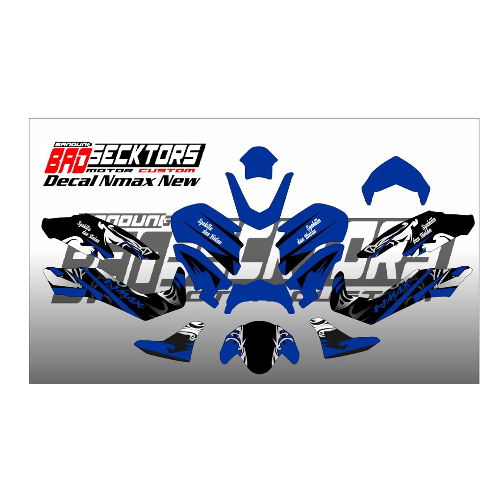 DECAL YAMAHA NMAX NEW 155 MOTIF GRAFIS BIRU