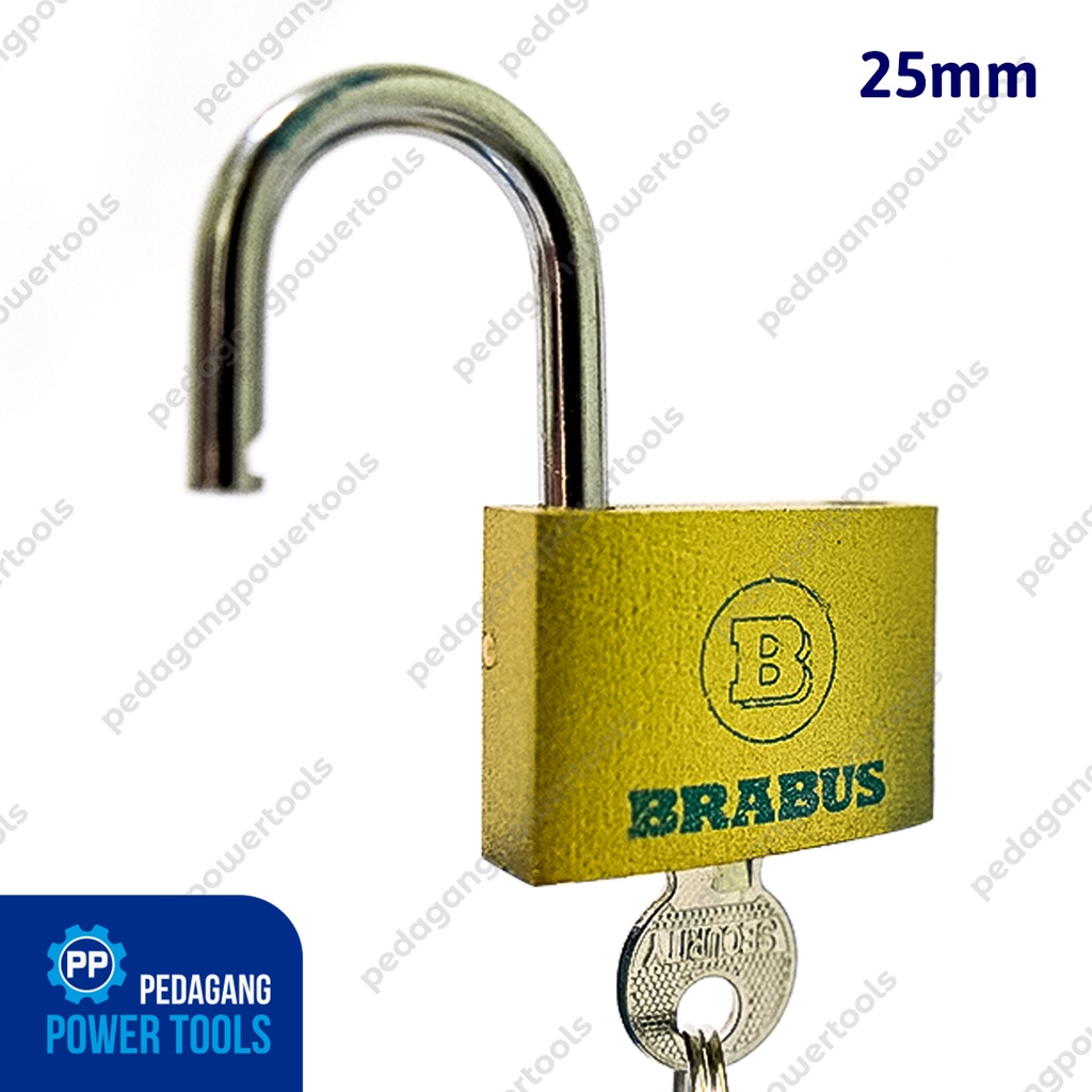 BRABUS GEMBOK KUNING 25 MM MINI SAMPING KUNCI TAS KOPER TRAVEL PADLOCK