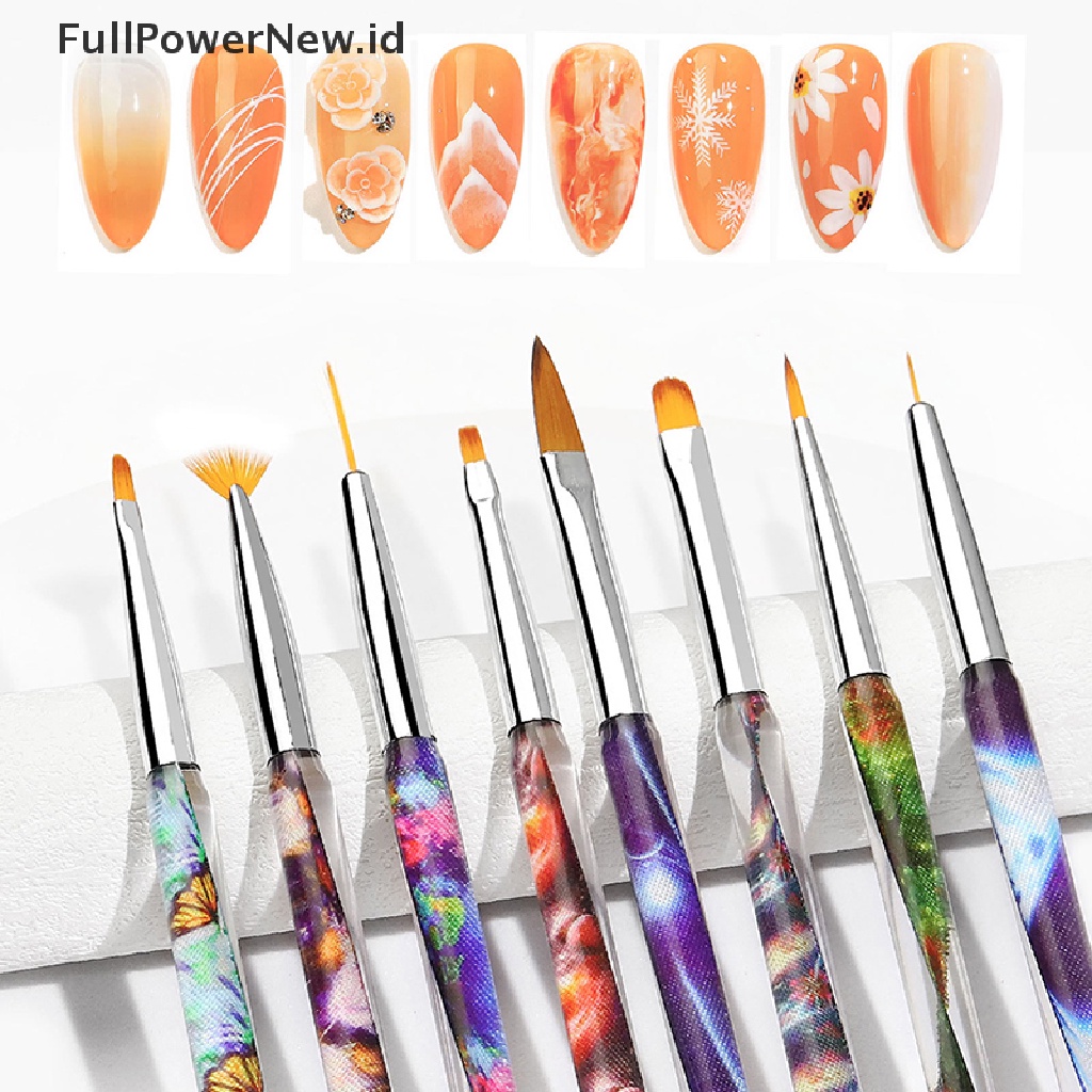 Power 1Pc Paku Ukir Gambar Kuas Garis Kuku UV Gel Brush Pen DIY Art Tool ID