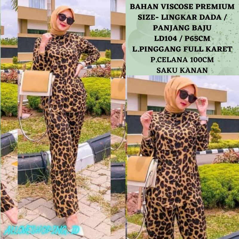 BISA COD - SETELAN KULOT LOEPARD PREMIUM / SETELAN KULOT MACAN BAHAN VISCOSE GRADE A