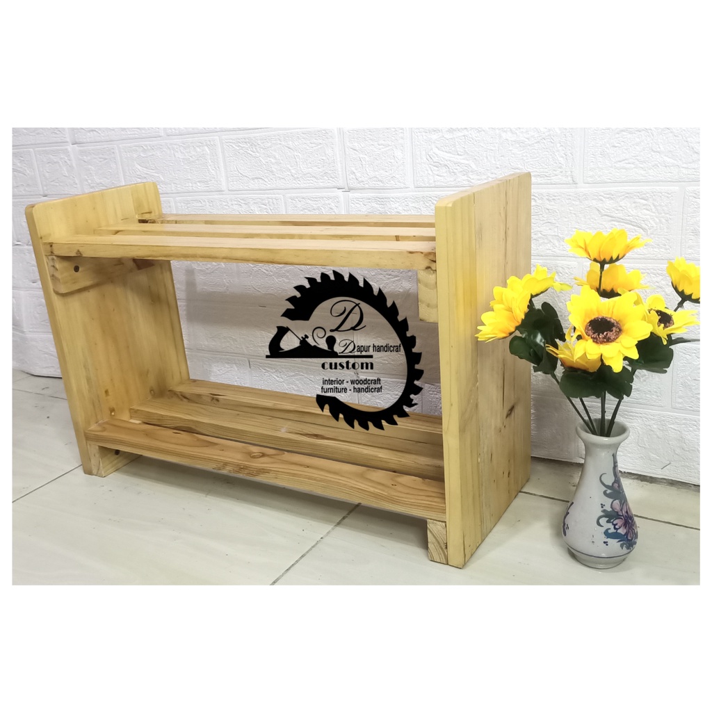 RAK SEPATU KAYU / RAK SANDAL MINIMALIS KAYU / RAK KAYU UNTUK SEPATU / RAK SERBAGUNA / RAK MULTIPUNGS