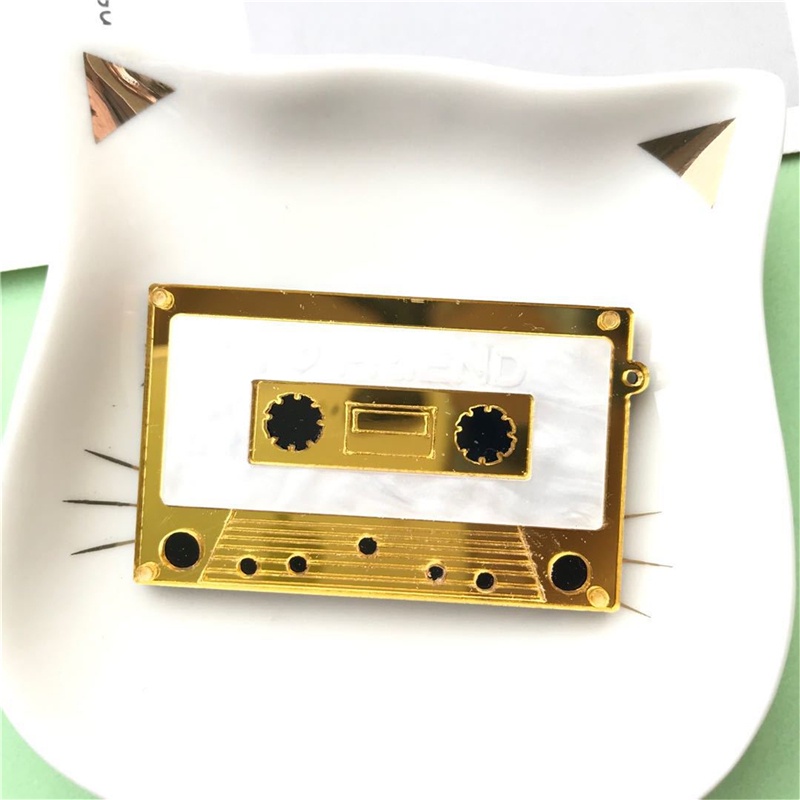 [AYBx] Baju Kaos Distro Pria Wanita Lengan Pendek Kaset Kepribadian Tape Menjuntai Anting Bahan Akrilik Punk Anting Lucu Untuk Wanita