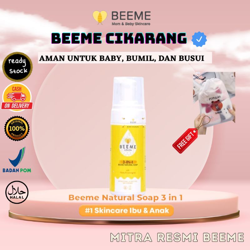 ❤MITRA RESMI❤ BEEME NATURAL SOAP 3 IN 1 [FREE GIFT]