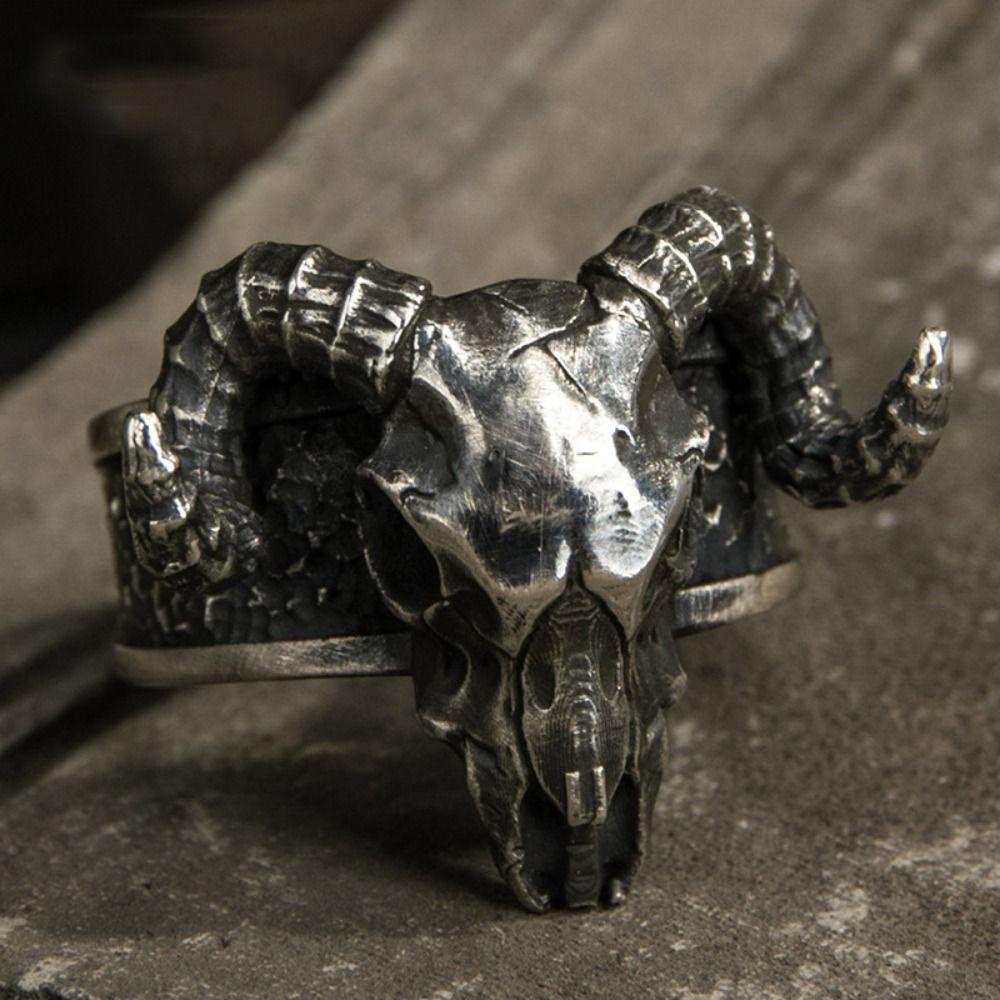 Needway   Cincin Tanduk Setan Kepribadian Retro Tidak Teratur Untuk Pria Men Courage Claw Gaya Korea Rings