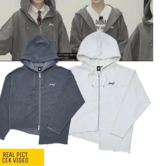 ➼ ZIP UP Hoodie Jungkook ARMYST un official ready 3xl CROP ( tanpa PRE ORDER) ❃