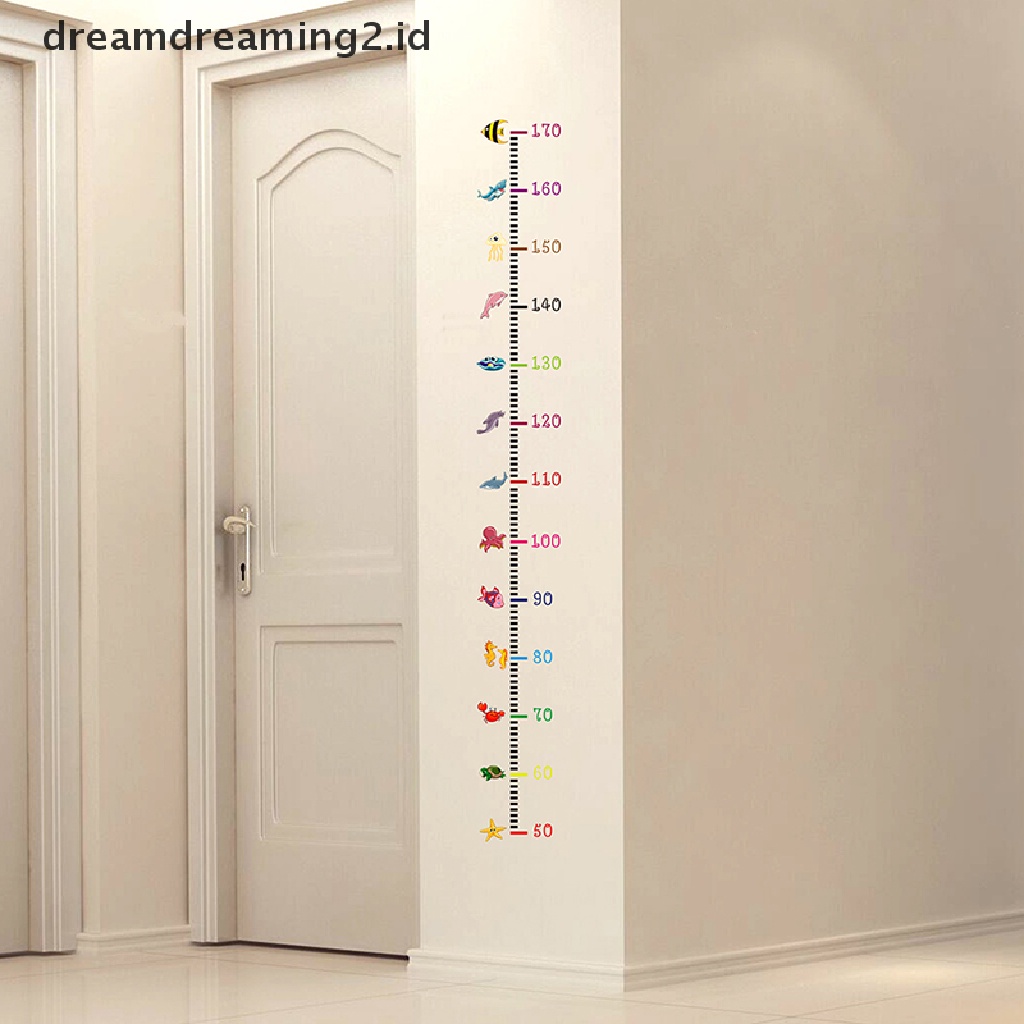 (dream) Heart wall er baby growth chart under sea animal Pengukur Tinggi Badan decal.