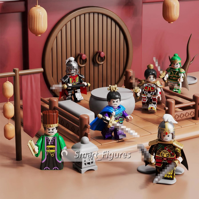 [New] Minifigures Three Kingdoms Heros Serbu Batalyon Tiger Knight Red Hare Mini Figure Mainan Anak Laki-Laki Hadiah Ulang Tahun