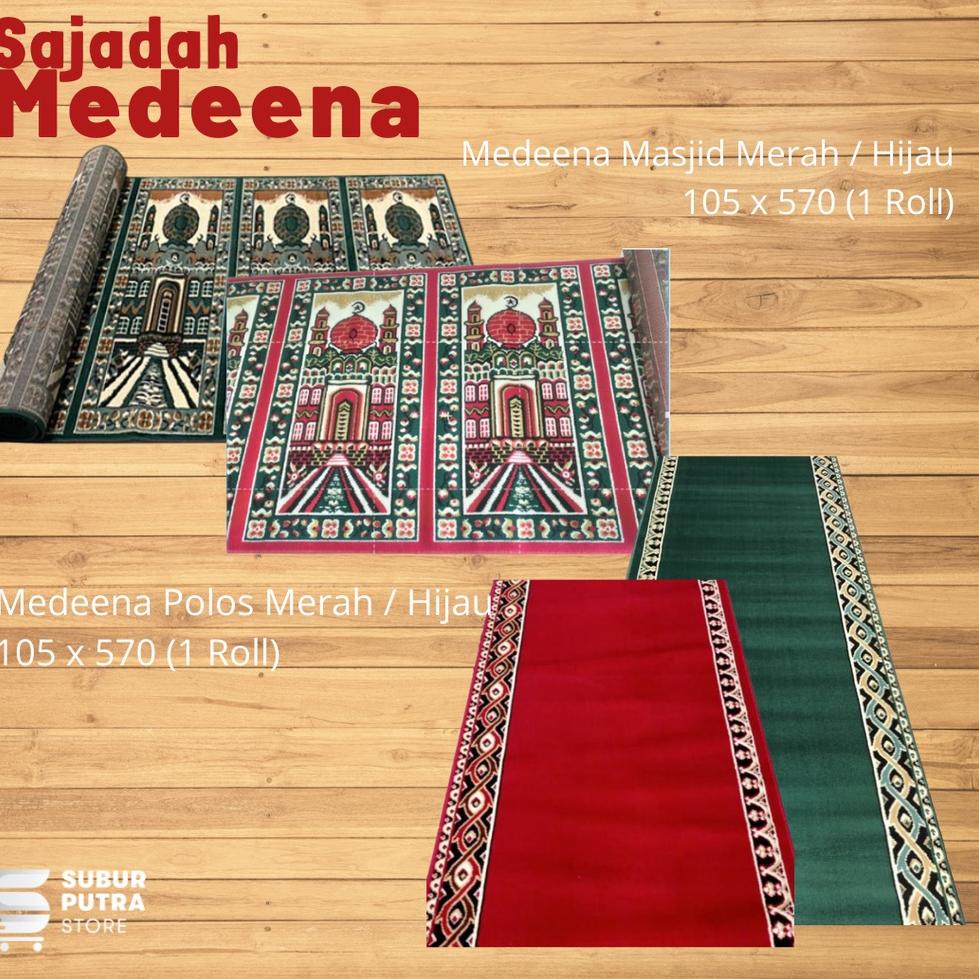 TERBAIK Karpet Sajadah Roll Medeena Motif Masjid Ukuran 105 X 570 CM sajadah Masjid Roll