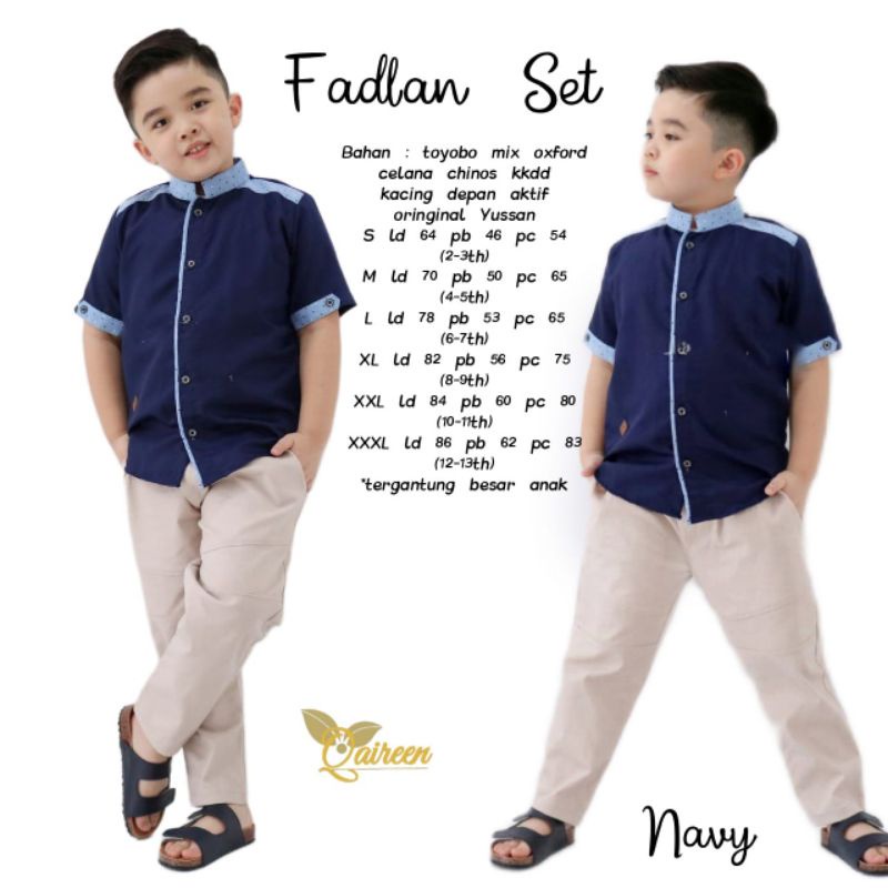 Baju Lebaran Anak Laki Laki Setelan Koko Kurta Fadlan set ORI Qaireen