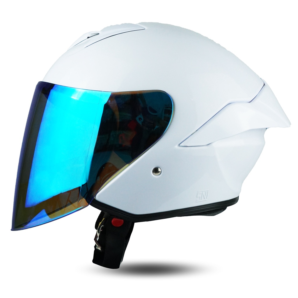 HELM JITSU JS1 SERIES WARNA BROKEN WHITE SNI
