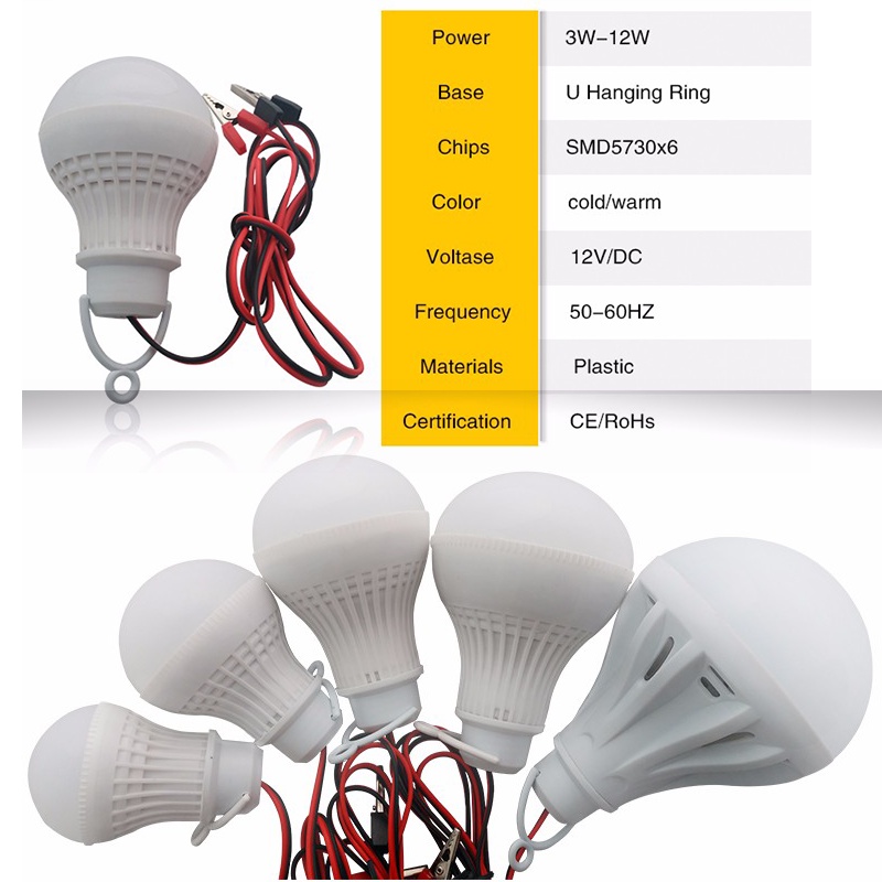 Rechargeable 12V Low-Voltage DC Led Light / 3 / 5 / 7w Light Bulb Water Portable Spotlights Bulb