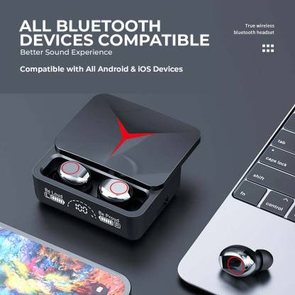 Headset Bluetooth TWS GAMING  M90 v5.3 Pro HD Led Display Headset Gaming Wireless HIFI Stereo True Wireless Earphone