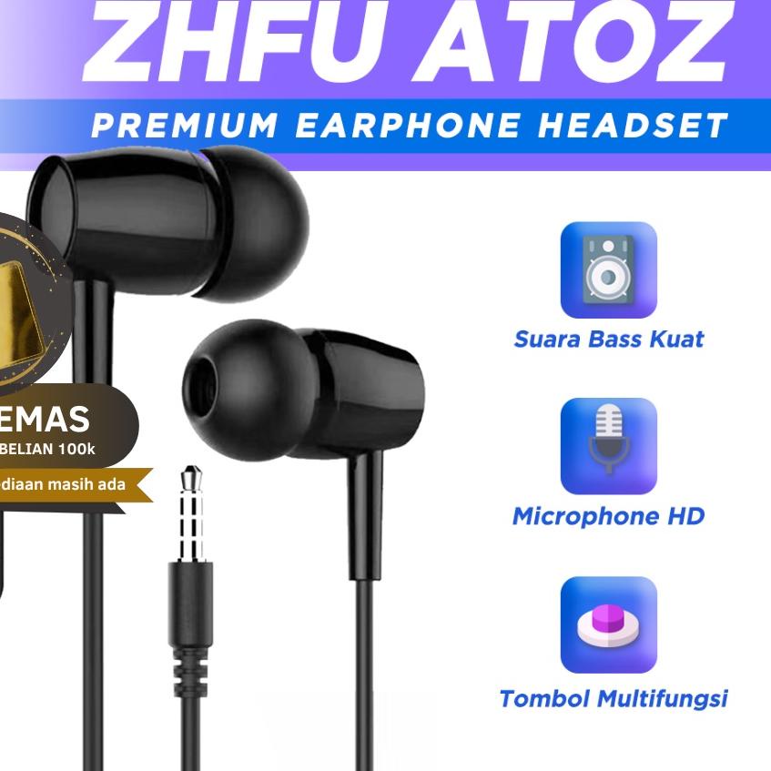 ✈ Zhfu Atoz Premium Earphone Headset Handsfree Heavy Bass ✫