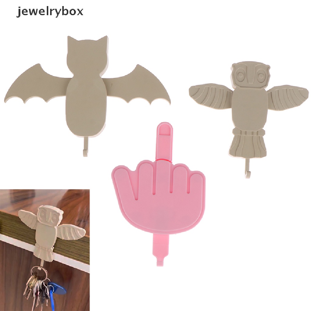 [jewelrybox] Kreatif Jari Tengah Hook Key Holder Gantungan Kunci Dekorasi Kamar Kait Tempel Butik