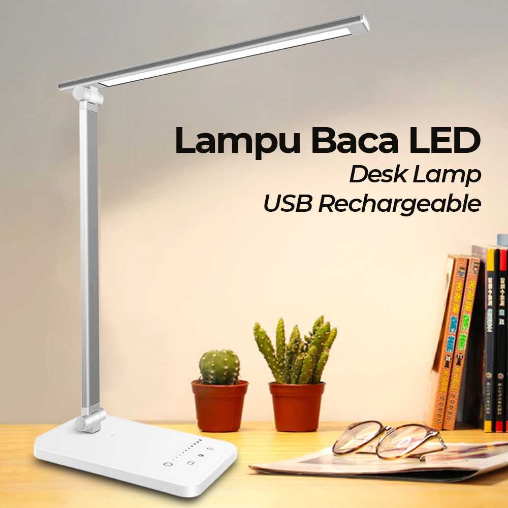 (BISA COD) FTIHSHP NEWSTYLE Lampu Meja Belajar LED Desk Lamp USB Rechargeable 8W 3 Color - PH376