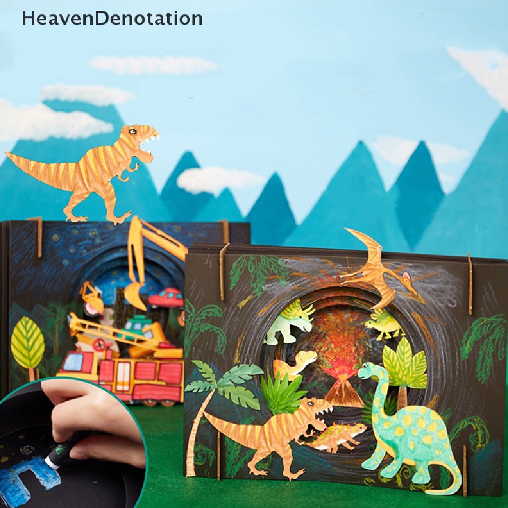 [HeavenDenotation] Mainan Kerajinan Langit Berbintang Vast DIY Untuk Anak Lovely Dinosaurus Children DIY Craft HDV