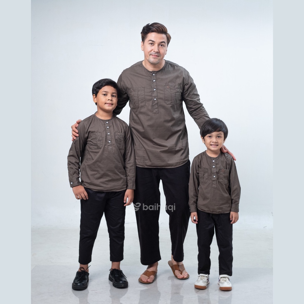 Baihaqi Kids Koko Kurta Couple Sofian Army Lengan Panjang BCAD4G