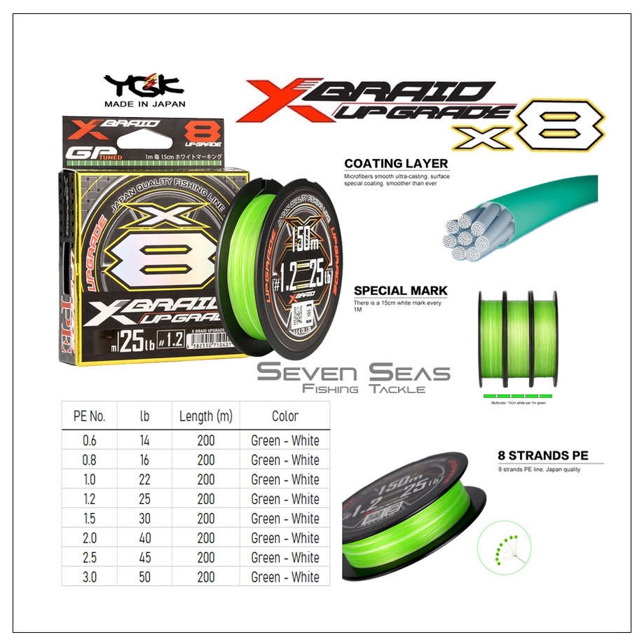 YGK XBRAID X-BRAID Upgrade X8 Japan Senar PE