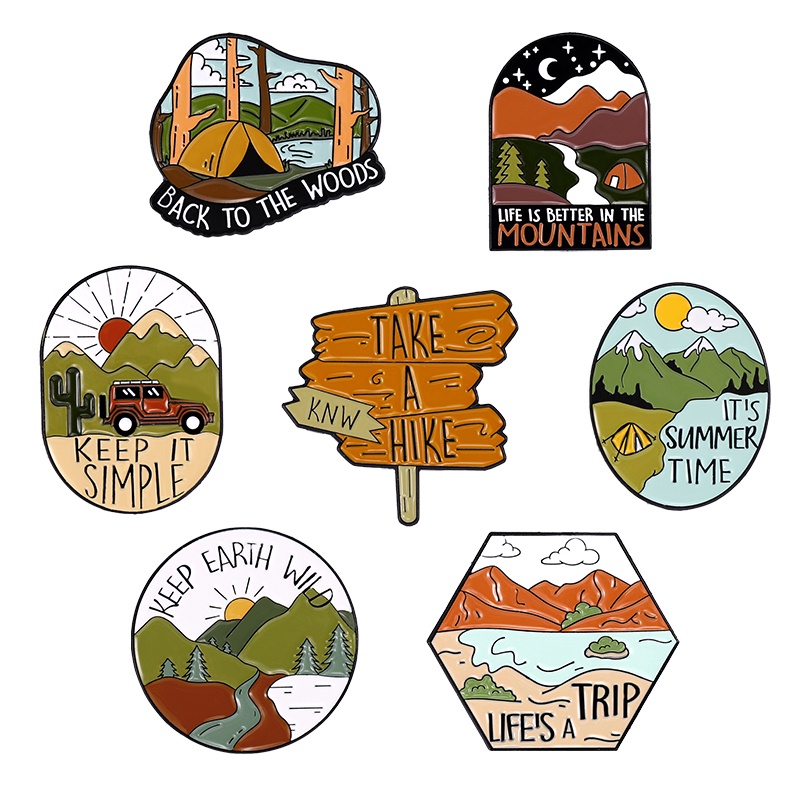 3-7 Pcs/Set Kartun Hewan Enamel Pin Gigi Lucu Totoro Kodok Adventure Bros Kerah Pin Lencana Tanaman Kreatif Perhiasan Hadiah Untuk Anak