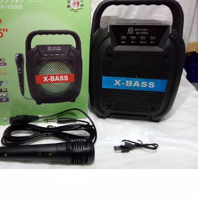 ✷ Speaker Bluetooth Karaoke SX-Y5005 X-BASS 6'5 inch (Bonus mic) ➮