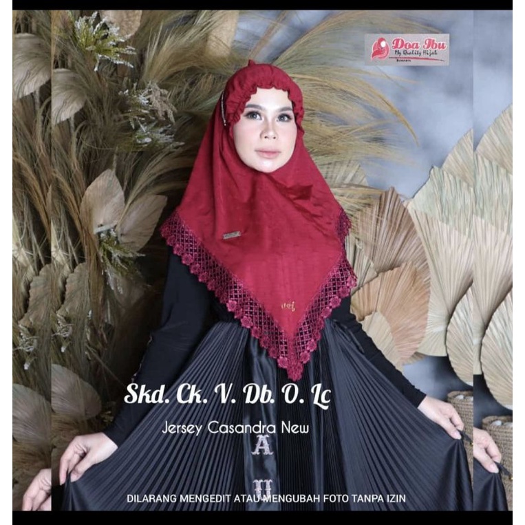 658 Jilbab siria Kerut Dahi Renda Senada Jersey New Casandra/Hijab Doi Ori By Bunyamin Bergo Mukena