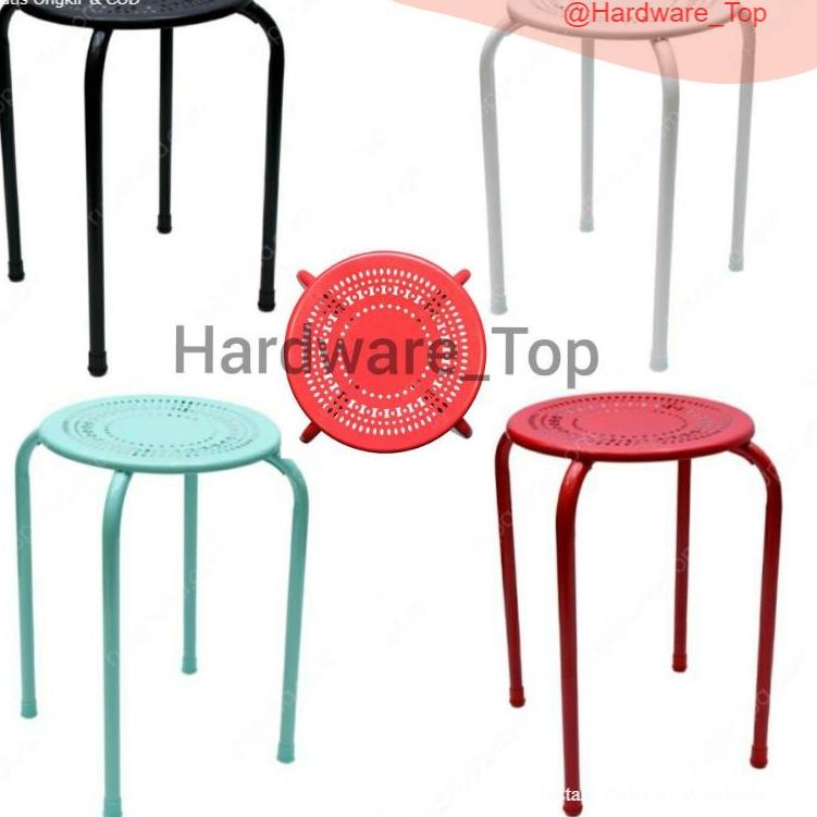 ♥ Kursi Cafe Bulat Minimalis Full Besi / Kursi Tamu / Bangku metal Minimalis serbaguna ♔