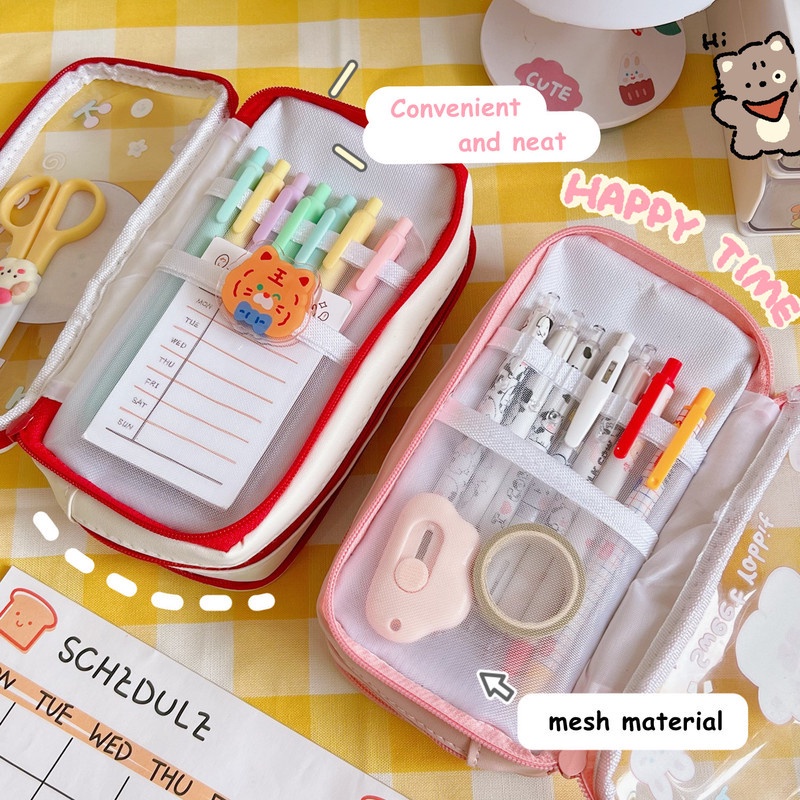 

Terlaris ✨ -Tempat pensil lucu berkapasitas besar tas penyimpanan kartun tiga lapis perlengkapan sekolah portabel alat tulis tahan air- 2.2.23