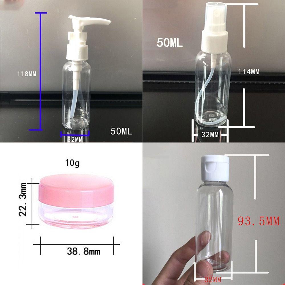 R-FLOWER Botol Travel Set Bening/Pink Plastik Travel Supply Hand Luggage Pressing Spray Bottle