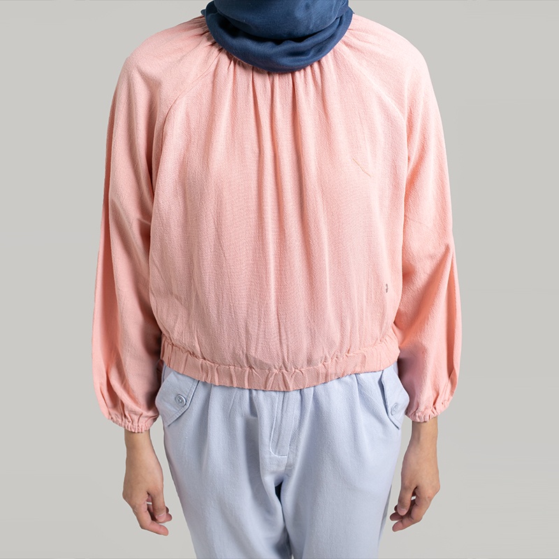 Greenlight Sweatshirt Kerah Bulat Original LenganPanjang Cotton Katun Shirt Basic Wanita Pink Mellow Rose 180722