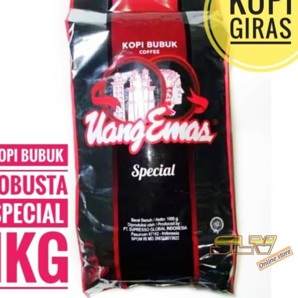 

⚡COD⚡ Kopi bubuk robusta uang emas 1kg kopi giras pahit hitam kental nikmatl