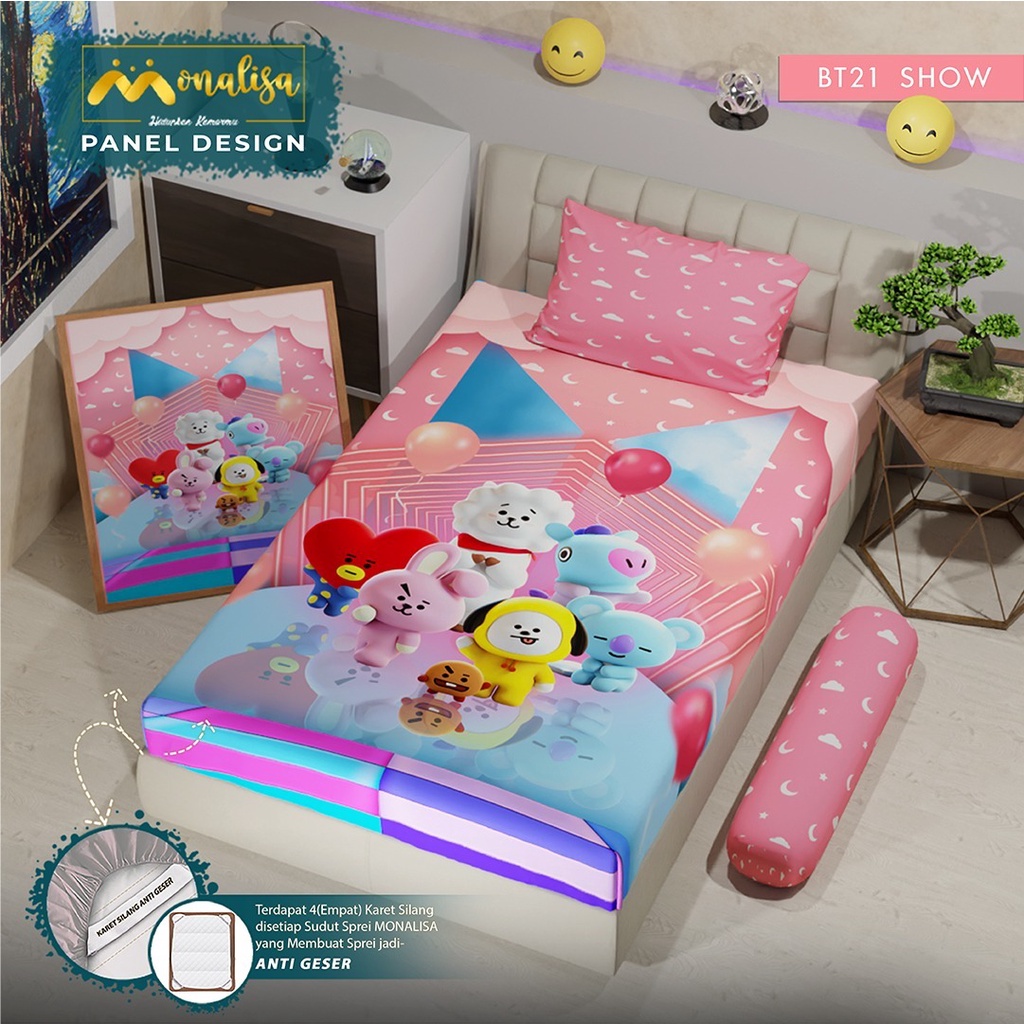 RC SPREI MONALISA PANEL DESIGN MOTIF BARU UKURAN 120X200CM