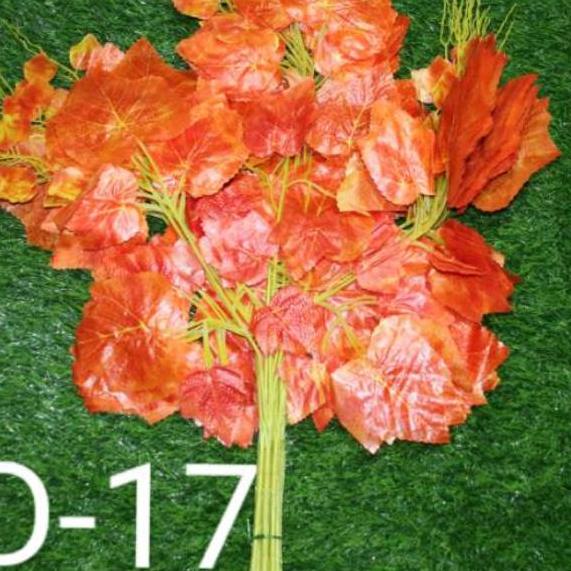 ♡ Daun Anggur Orange / Daun Dekorasi / Daun Plastik / D-017 / 1 lusin ☄