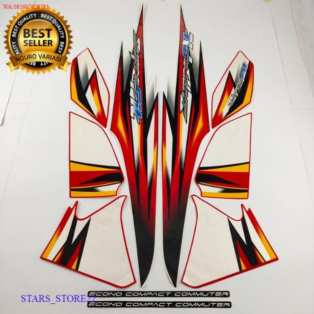 (ORI) striping honda supra fit new 2006 2007 jumbo merah putih body standar   ter KUALITAS ORIGINAL 