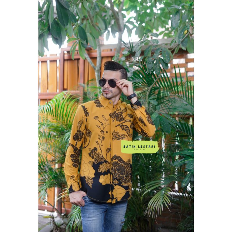 Baju Kemeja Batik Pria Lengan Panjang Slim Fit Premium Modern Full Furing Katun Halus Sragenan