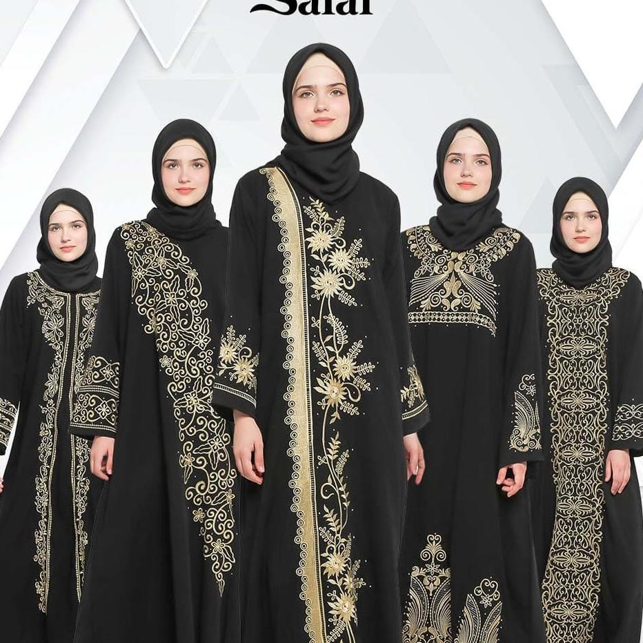 G38 TERBARU Gamis Abaya Arab Hitam Bahan Jet Black Saudi Elegant Mewah PALING DICARI ㊜