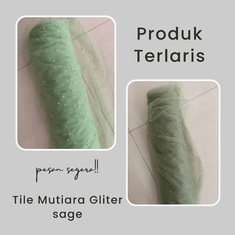 Kain Tile Mutiara Gliter Polos Premium Meteran Tille Gliter Jatuh
