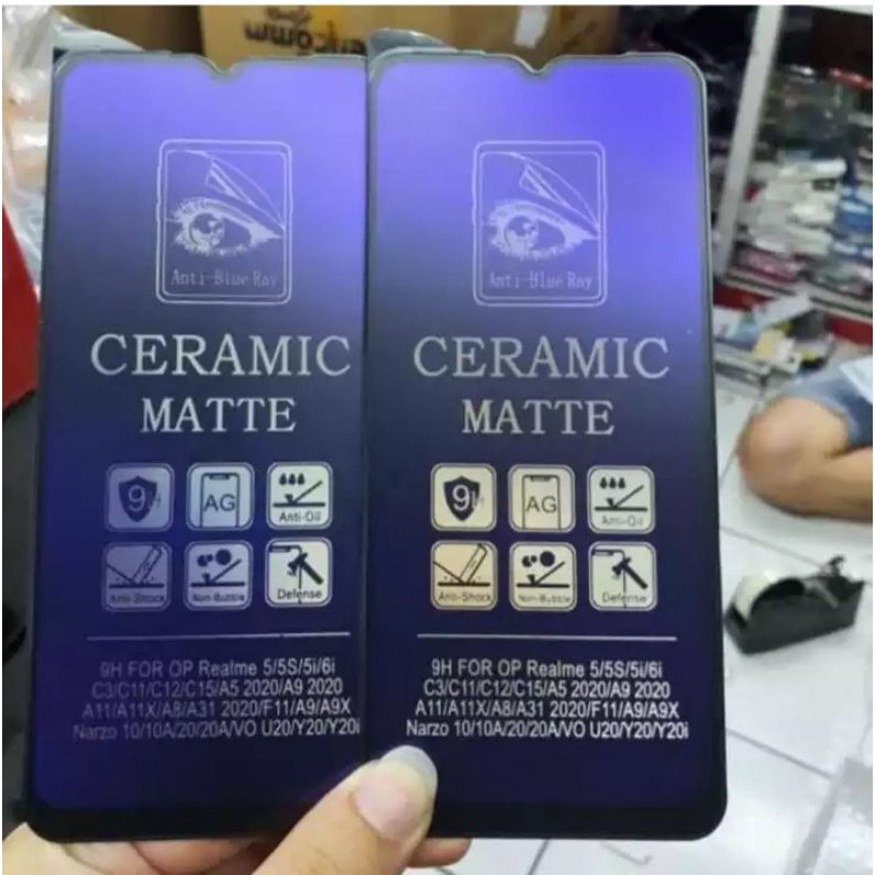 A/BLUE- TEMPERED GLASS KERAMIK BLUE MATE VIVO Y12, Y15, Y17, S1, S1 PRO, V20, V20SE, V21, V11, V11 PRO