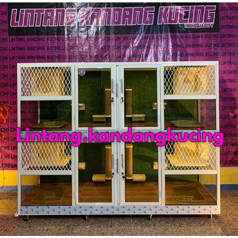 Kandang Kucing 4 kamar Kandang Kucing Aluminium 2 Tingkat Kandang Kucing Minimalis Kandang Kucing Be