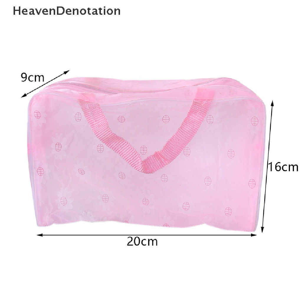 [HeavenDenotation] 1pc Tas Kosmetik Transparan PVC Tas Makeup Bening Untuk Wanita Gadis Tahan Air Ritsleting Beauty Case Travel Toiletry Bags Handbag HDV