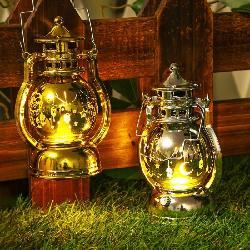 Indah Eid Mubarak Ornamen LED Lampu Malam Ramadhan Dekorasi Pesta Muslim Islami Dekorasi Portable Lentera Hadiah