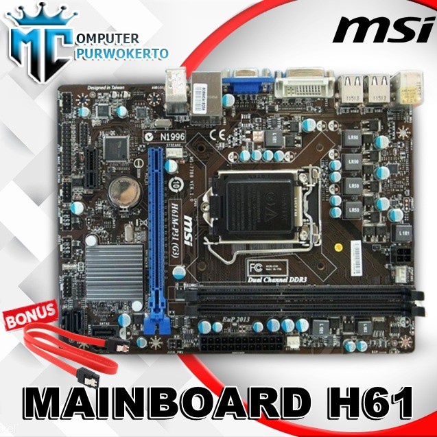 Motherboard Intel H61 Gigabyte Soket 1155 Sandy Bridge Gen 2