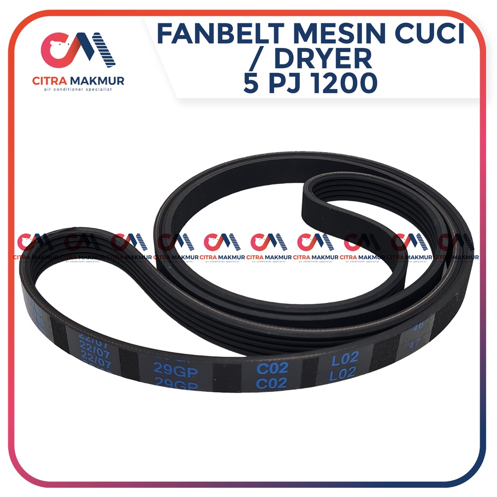 Fanbelt Mesin Cuci 1 Tabung Front Loading Aqua 5 epj 1200 pj 1208 Bukaan depan