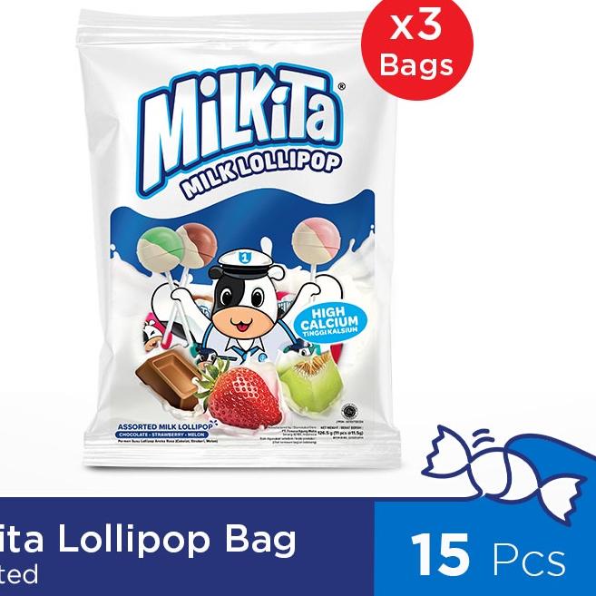 

✿ Milkita Candy Lollipop Assorted Bag Premium Paket 3 Bag ✮